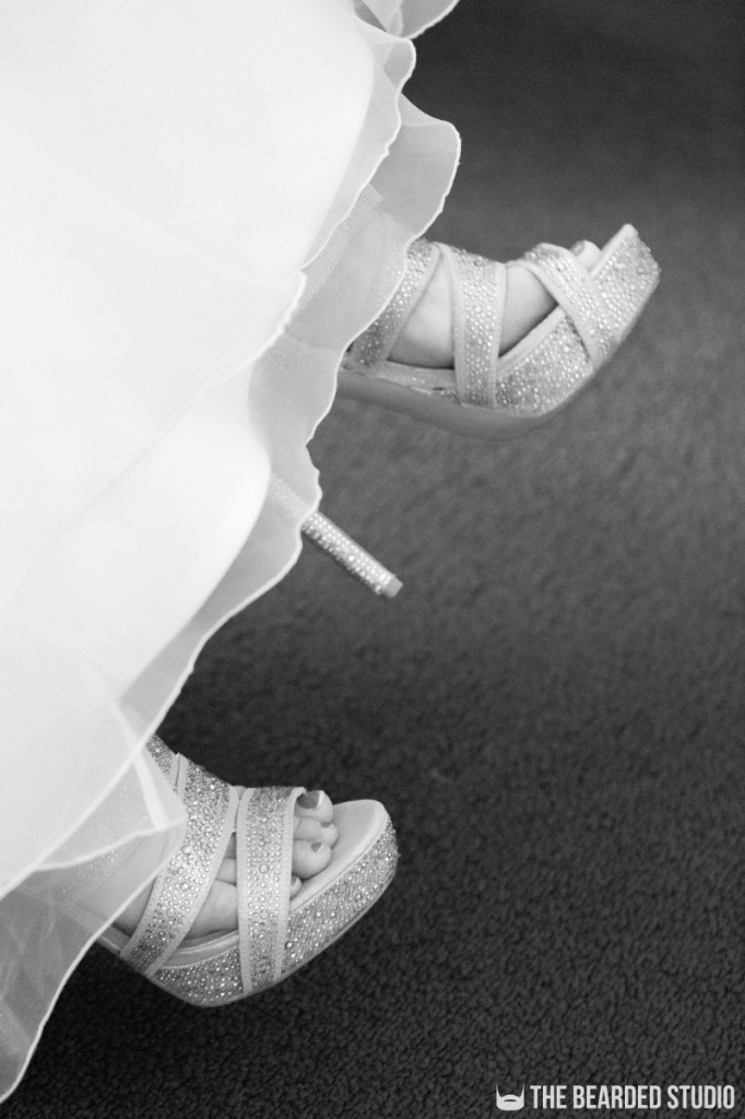 Bride Wearing Wedding Shoes