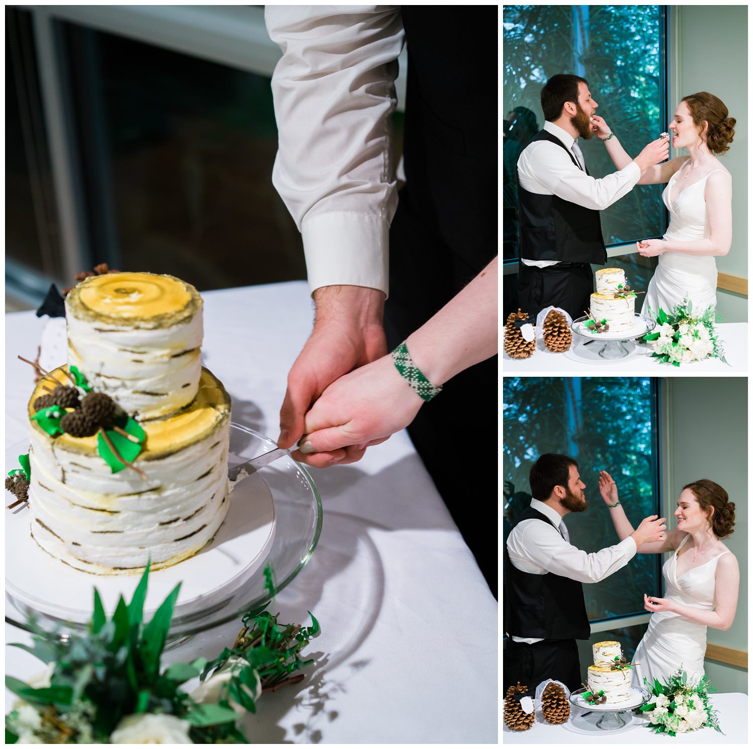 Cutting wedding cake blank park zoo