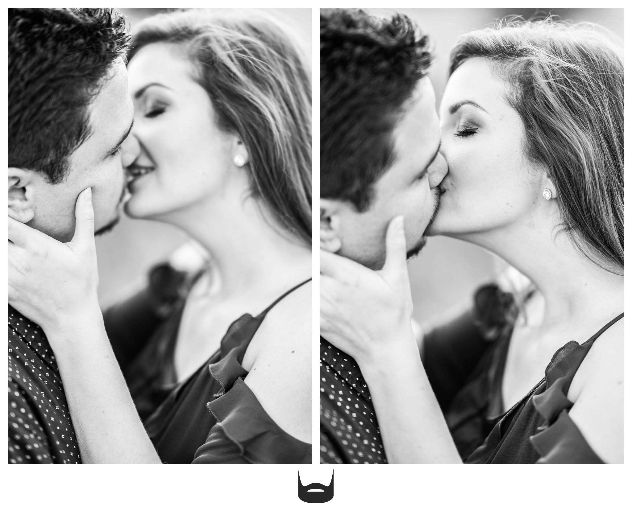 des moines engagement photography kiss