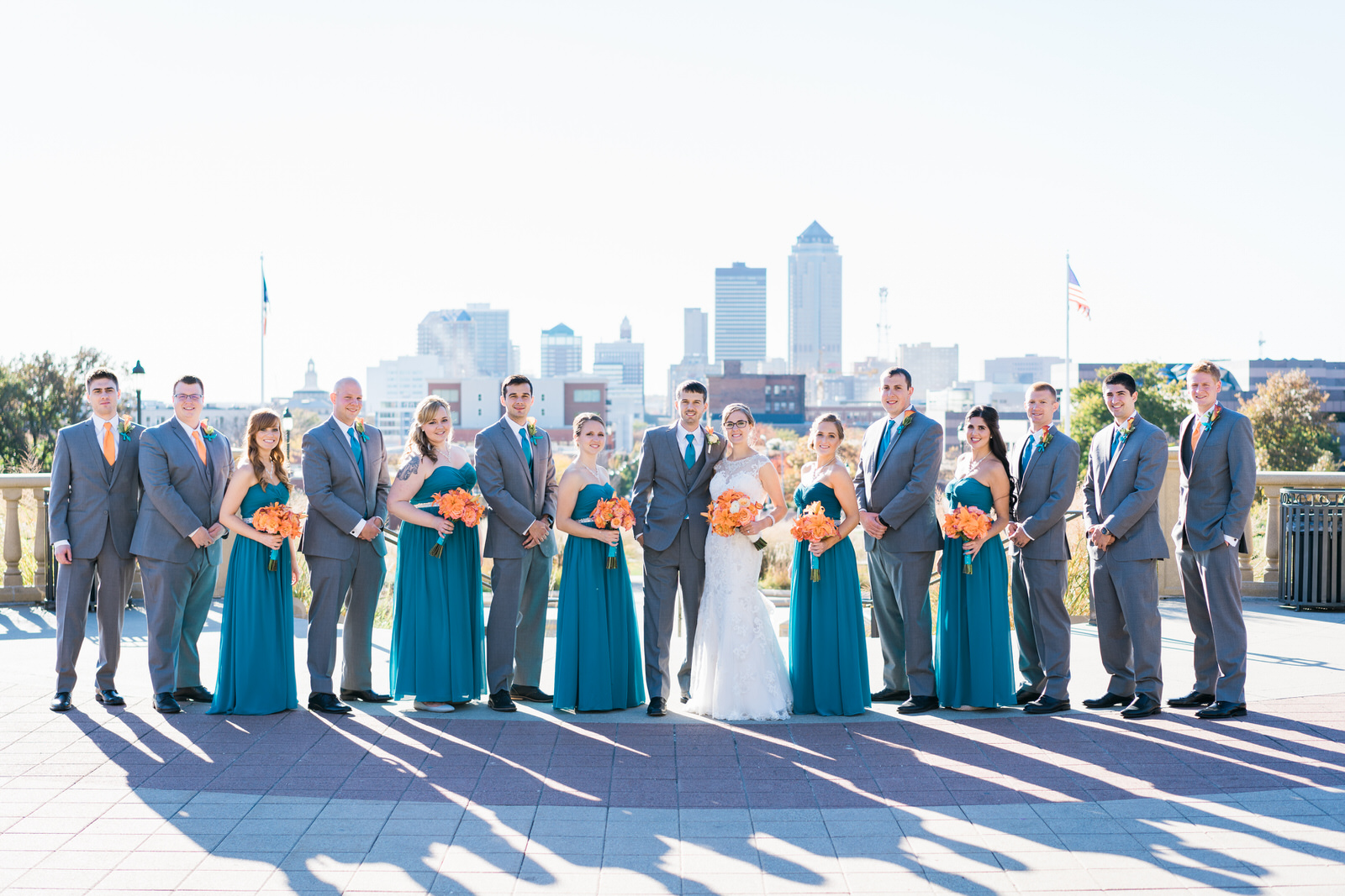 Des Moines Wedding Photographer Bride and Groom Iowa State Capital
